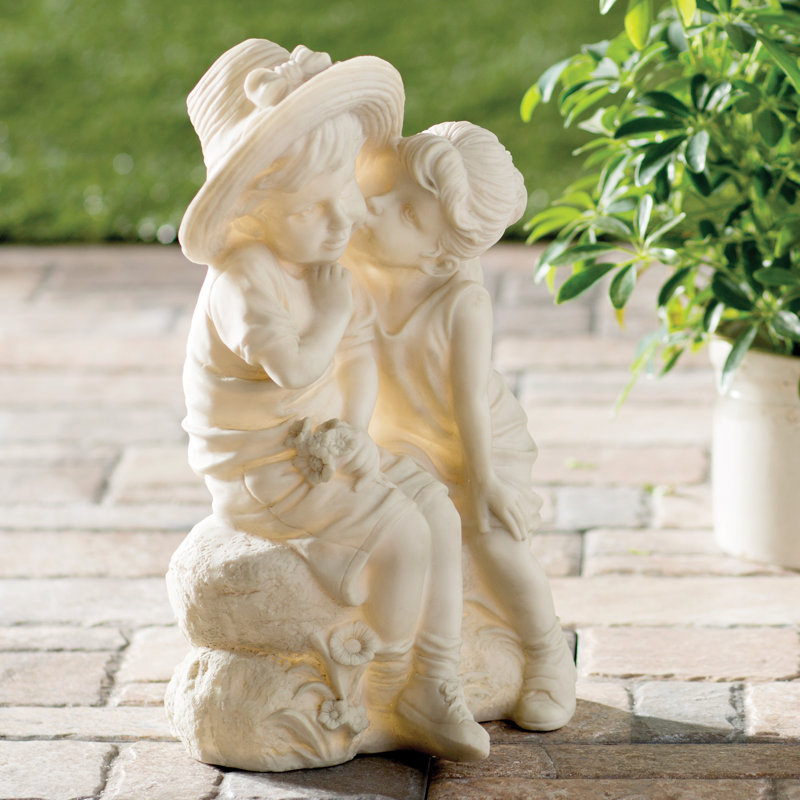 Design Toscano Hodges Kissing Kids Boy and Girl Statue & Reviews Wayfair